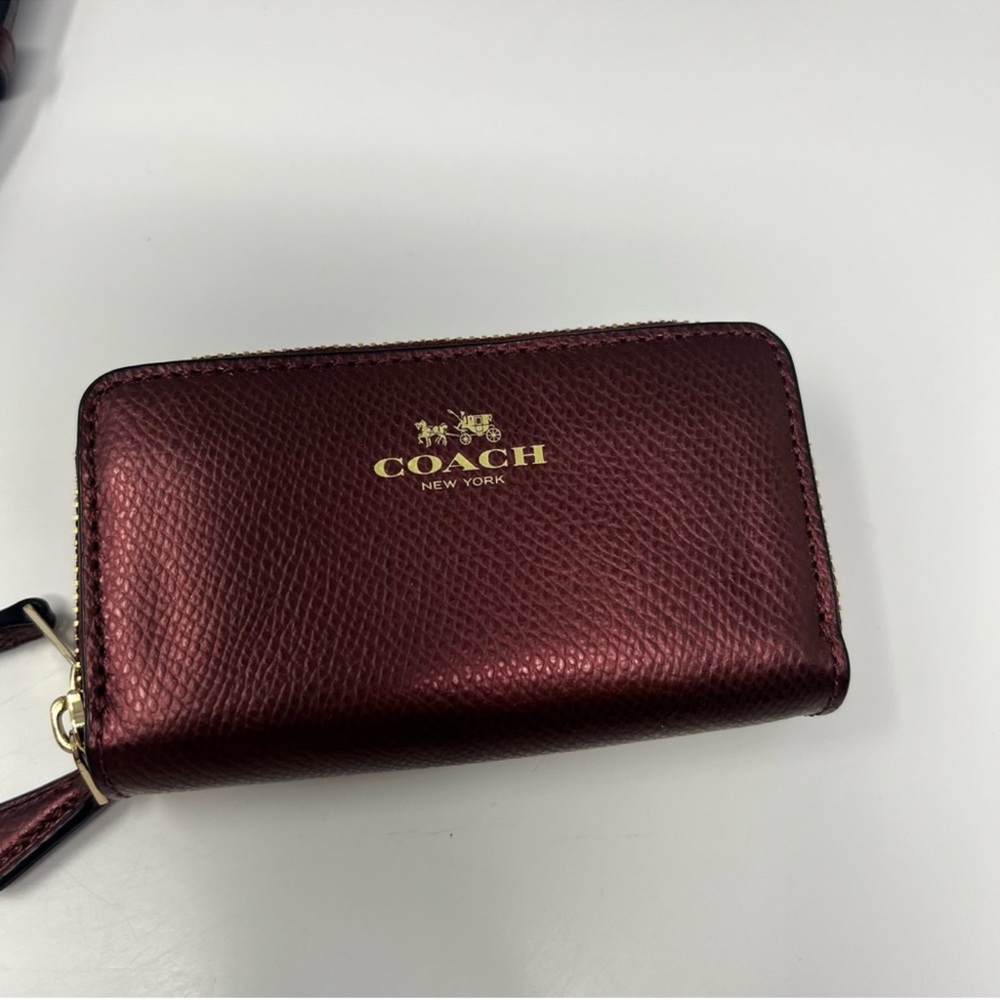 💗Coach Burgandy Leather Satchel with Adjustable Strap and small wallet 💗 - Picture 8 of 11